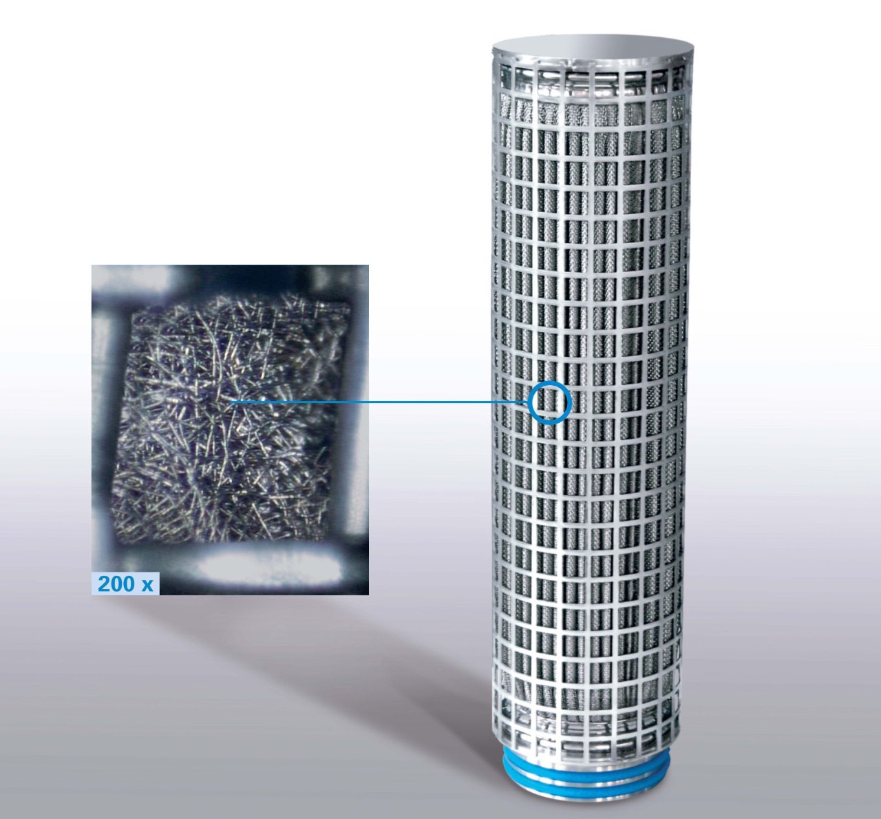 Image 2: Donaldson P-GSL N filter cartridge. The pleated stainless steel filter material ensures the reliable retention of the various particulate contaminations in well water